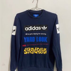 Adidas Kids Navy Graphic Long Sleeve Tee